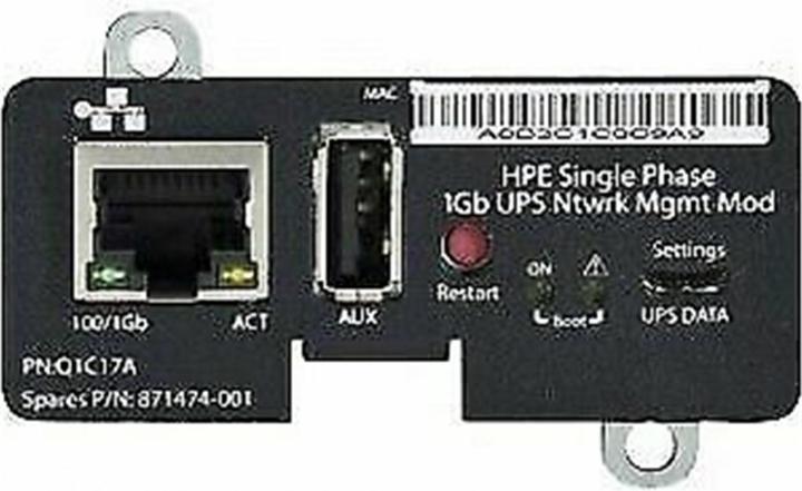 Actual product image HPE Single Phase 1Gb UPS Network Management Module (Line-interactive UPS)