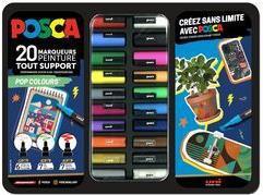 Posca Marker Metallbox Pop Colours (Mehrfarbig, 20 x)