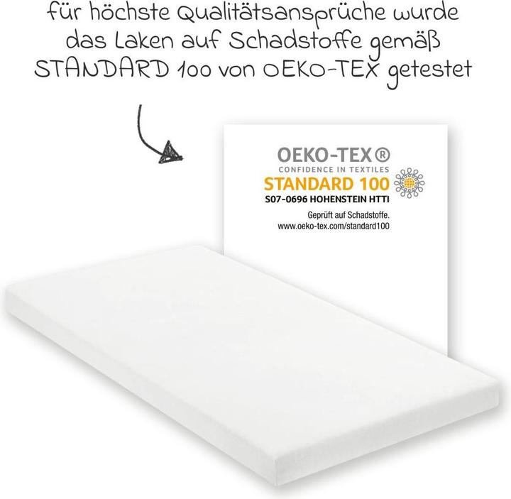 Image du produit Julius Zöllner Drap-housse en jersey pour lit d'appoint 50x100cm, Blanc (50 x 100 cm)