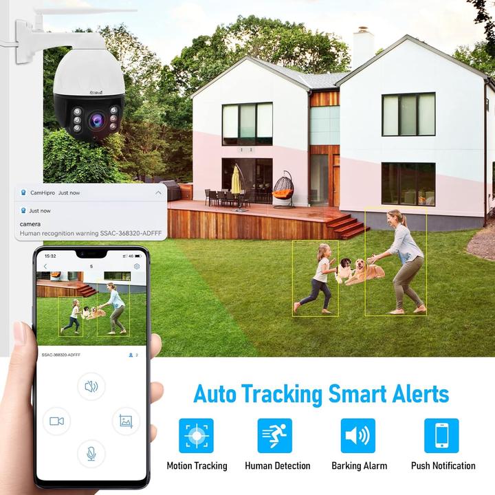 Produktbild YoLuKe WiFi Überwachungskamera mit Auto-Tracking (2560 x 1920 Pixels)
