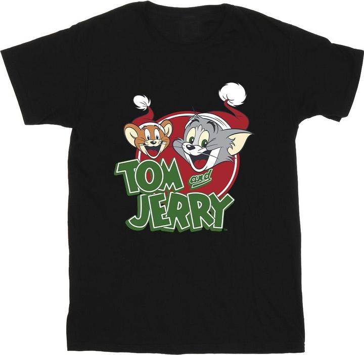 Tom & Jerry Christmas Hat Logo TShirt (XL)
