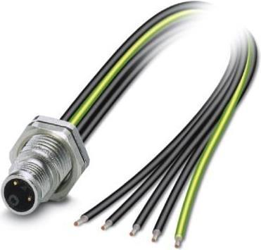 Actual product image Phoenix Contact M12 Straight connector Rear mounting, 5 poles, K-coded, Mounted with wires