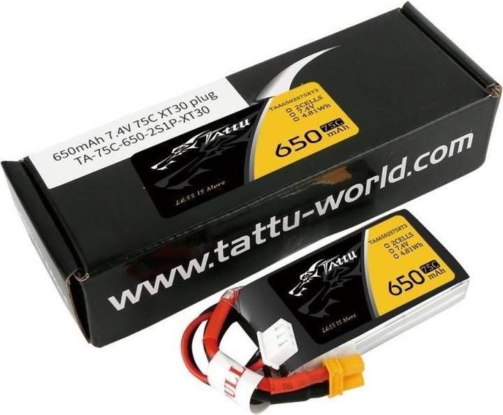 Image du produit Tattu Accu RC LiPo 650 mAh 7.4 V 75C (7.40 V, 650 mAh)
