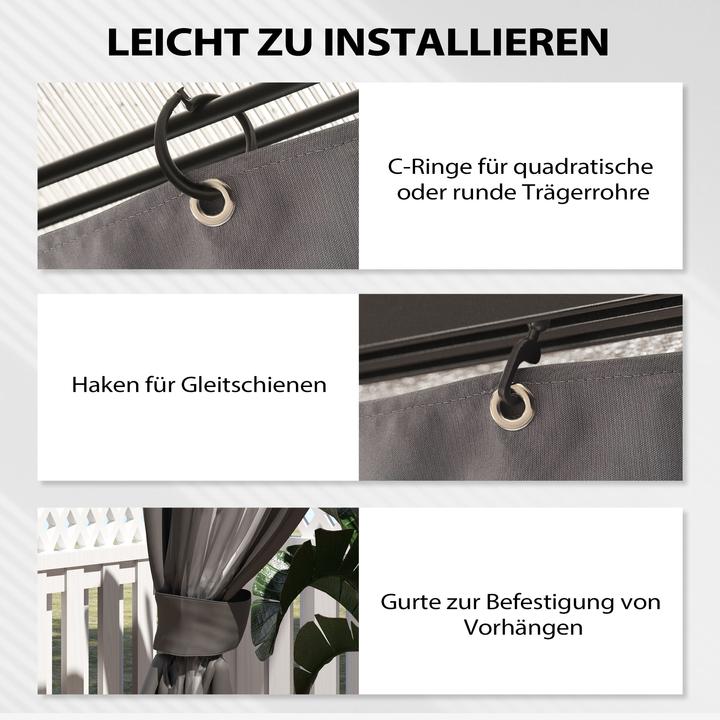 Actual product image Outsunny Pavillon-Seitenteile Polyester, Kunststoff Dunkelgrau (302 cm, 302 cm)