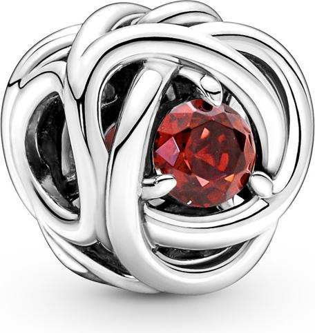 Pandora Juli Geburtsstein Wahres Rot Ewigkeitskreis Charm (Sterling Silber 925, Mit Stein(en))