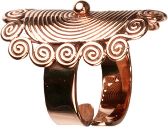 Image du produit Star Piercing Bague or rose bouclier avec spirales et boule (57)