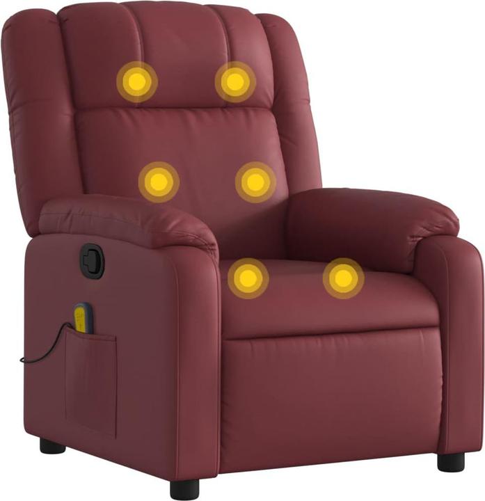 Image du produit VidaXL Fauteuil de massage vin rouge similicuir,Couleur : vin rouge,Matériaux