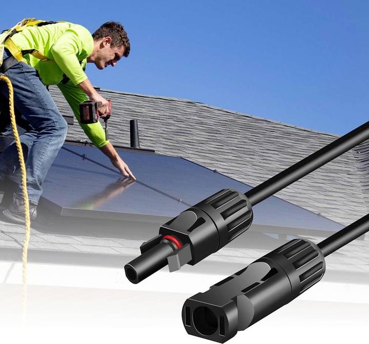 Image du produit LogiLink Kit de câble d'extension solaire, MC4/M à MC4/F, 6 mm², CU, 5 m (Câble solaire)