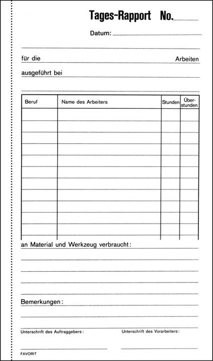 Produktbild Favorit Rapportbücher (100 x)