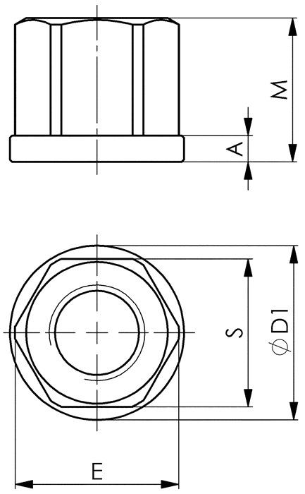 Actual product image Amf Hexagon nut DIN 6331 M16 Width across flats 24 mm forged Strength class 10 (M16)
