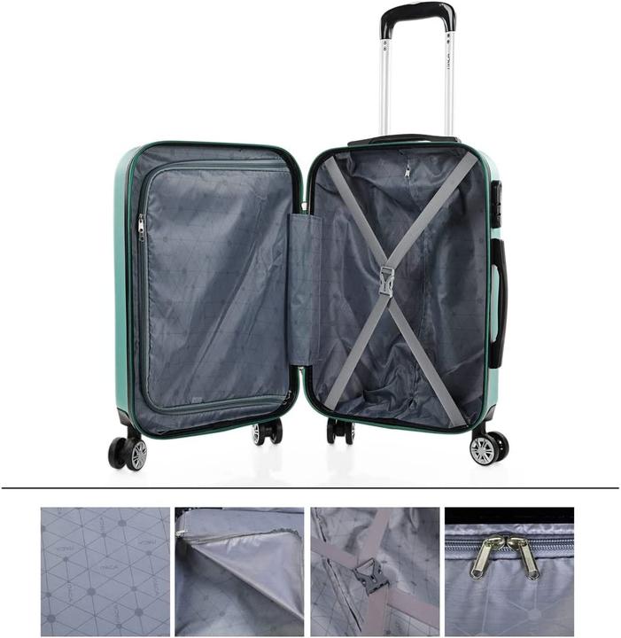 Image du produit Itaca Set de valises légères ABS 2 valises S L Aquamarine (35 l, Bagage à main (jusqu'à 50l), L (90 - 115l))