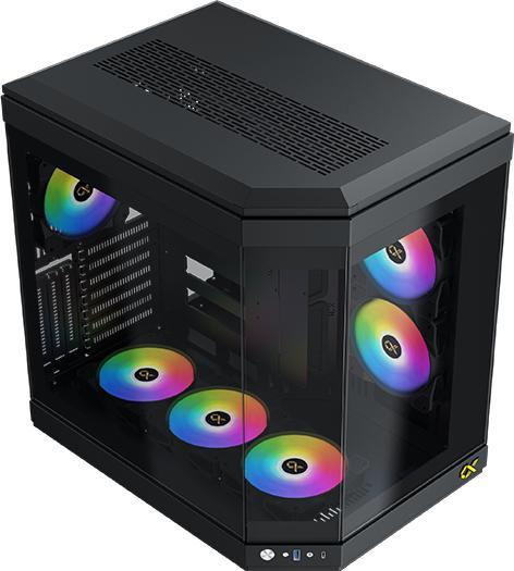 Produktbild Xigmatek Boitier Moyen Tour E-ATX Cubi RGB avec panneaux vitrés (Noir) (ATX, mATX, Mini-ITX)