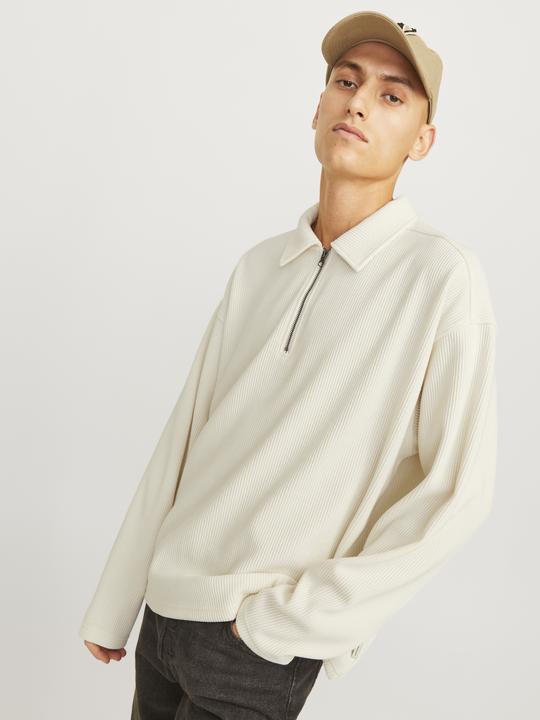 Produktbild Jack & Jones Jorrick Plisse Sweat Zip Split Polo Ln (L)