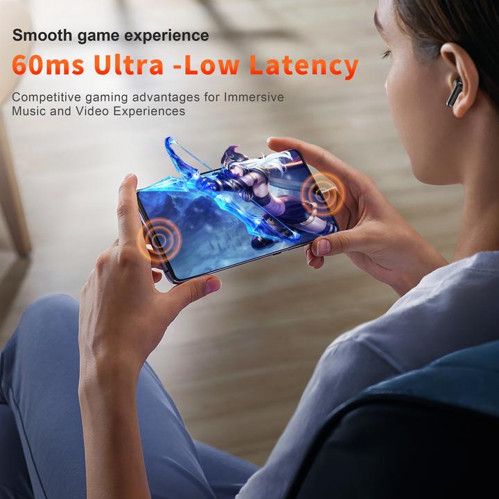 Actual product image Qere E28 Wireless Bluetooth 5.3 Headphones In-Ear HIFI with Nois cancellation, IPX5 & Touch Control (ANC, 20 h, Wireless)