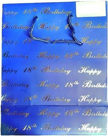 Produktbild Generic Geschenkbeutel Aufschrift 18. Geburtstag (Geschenkfolie, 1 x)