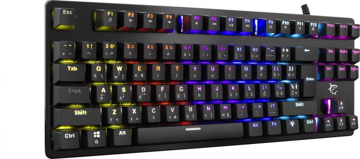 Actual product image White Shark Mechanical Gaming Keyboard Spartan, OUTEMU BLUE Switch, LED Rainbow Light, US Layout (DE, Cable)