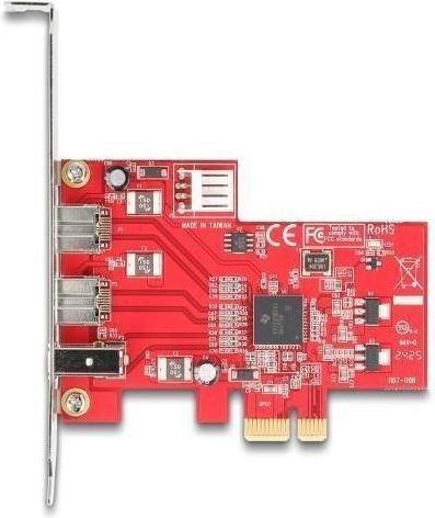 Actual product image Delock PCI Express x1 card to 2 x external FireWire B + 1 x e