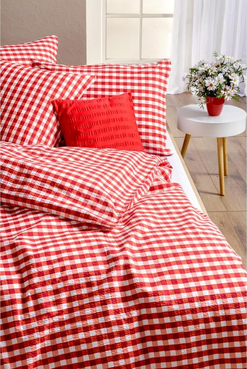 Actual product image Night Fashion Check red/white (Pillowcase, 65 x 65 cm)