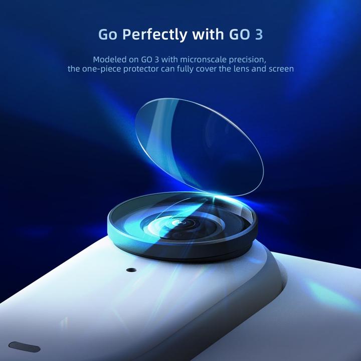 Actual product image Ueli Express 2 in 1 Insta360 Go 3 display and camera protection armoured glass (Go 3)