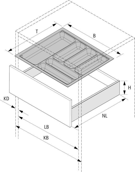 Actual product image Hettich Cutlery trays OrgaTray 440