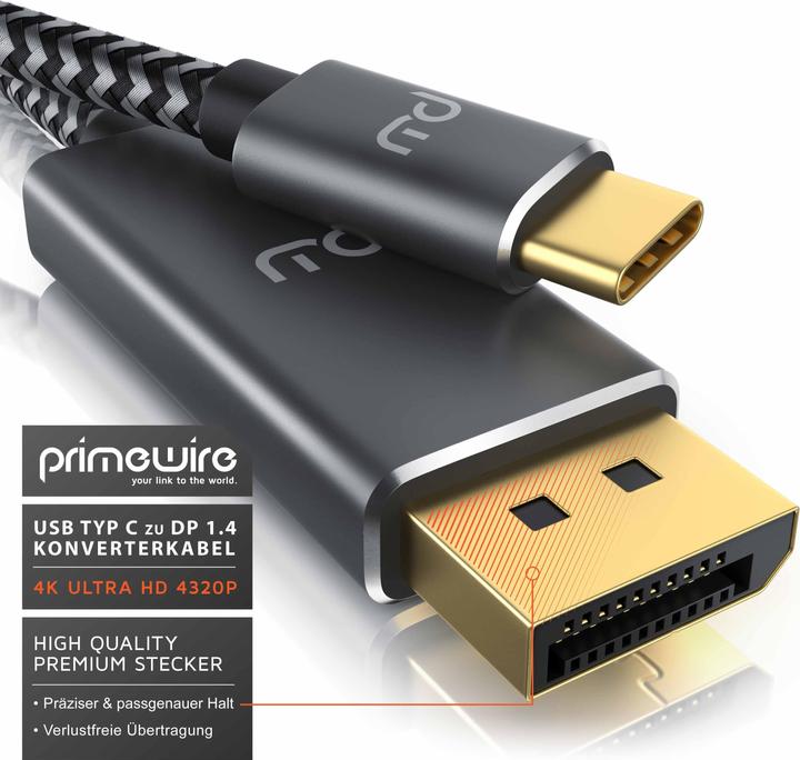 Image du produit Primewire USB type C - DisplayPort (1 m, DisplayPort, USB Type C)