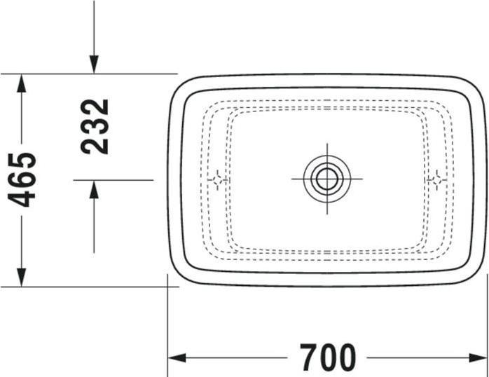 Actual product image Duravit Countertop basin PURAVIDA + o ÜL HLB 700x465mm closed o HL white (465 mm, 700 mm)