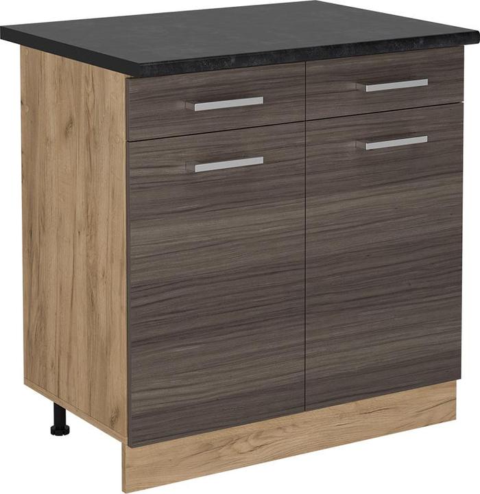 Produktbild Vicco Küchenunterschrank R-Line, Edelgrau/Goldkraft Eiche, 80 cm, AP Anthrazit