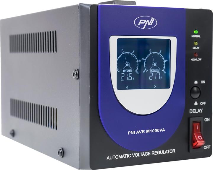 Actual product image PNI Voltage stabiliser with relay AVR M1000VA, 2.7A, 600W, 1000VA (1000 VA, 600 W, Online double converter UPS)