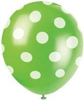 Actual product image Unique Balloons Green with White Dots