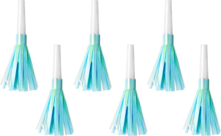 Actual product image Partydeco Party whistle light blue, 12.5 cm, 6 pieces