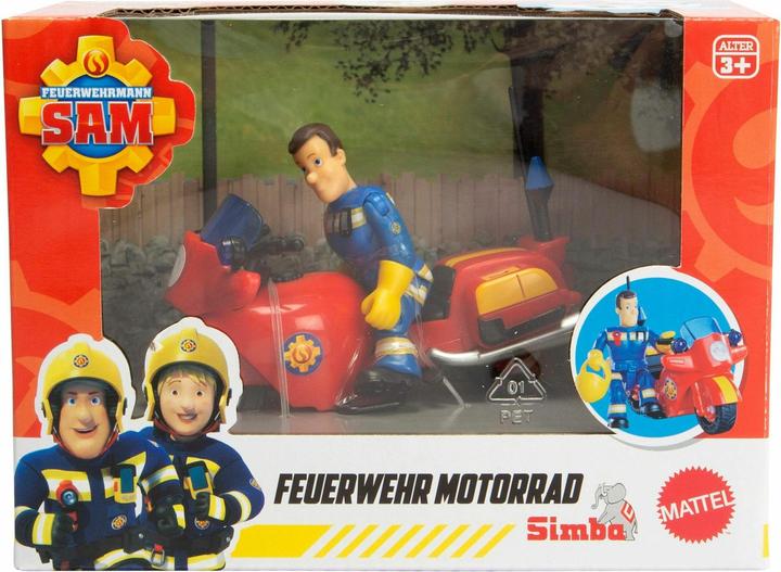 Actual product image Simba Sam fire brigade motorbike with figure
