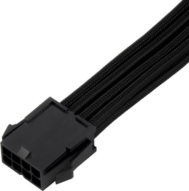 Actual product image Silverstone Power Extension Cable 8-8(4+4)Pin 0.08mm Black