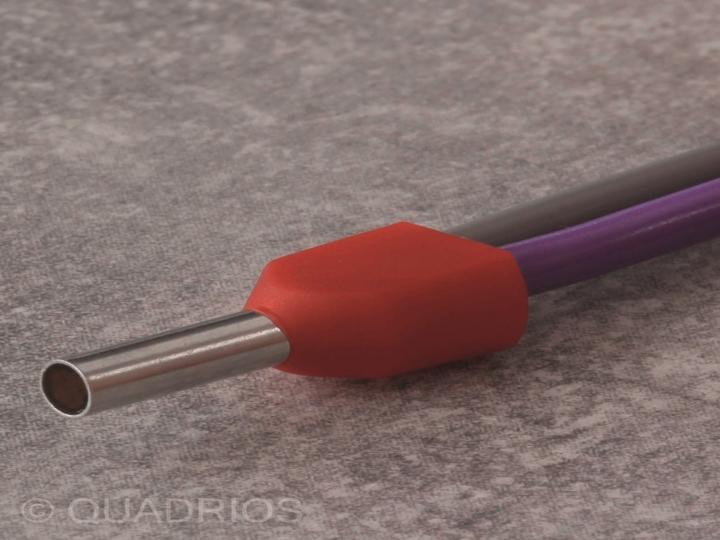 Actual product image Quadrios 22C434 Twin ferrule 0.75 mm² Partially insulated Grey 1 set