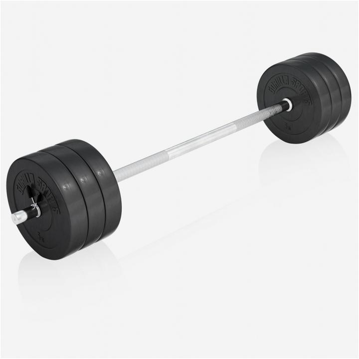 Actual product image Gorilla Sports Weight bench barbell set plastic 38kg-70kg