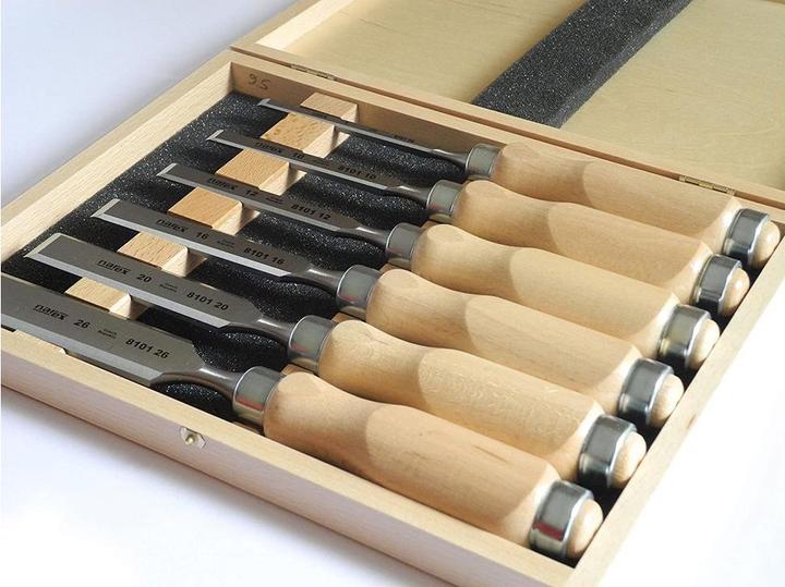 Actual product image Narex Chisel set with Wooden handles in Wooden case, 6 pieces (26 mm)
