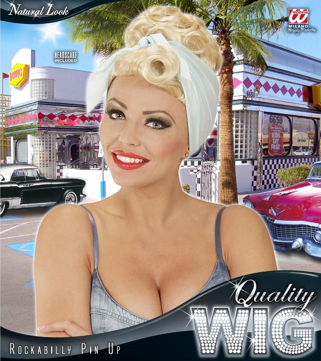 Actual product image Widmann Rockabilly Wig Pin Up Girl