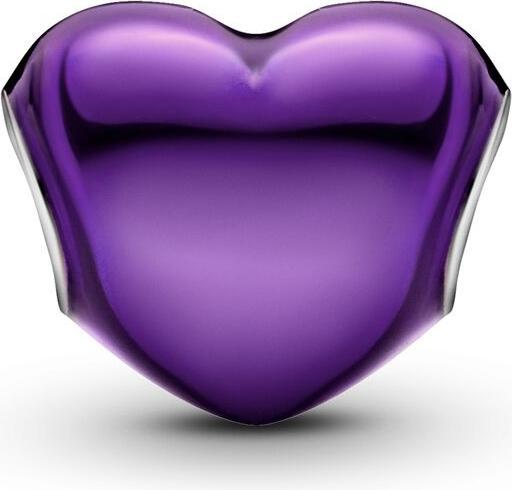 Produktbild Pandora Violettes Metallic Herz Charm (Silber 925, Emaille)