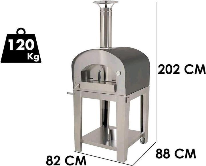 Image du produit Seven Italy Persefone Four à gaz d'extérieur avec chariotAnthracite (Four à pizza à gaz)
