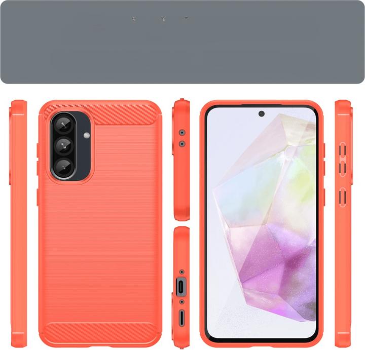 Actual product image Cover-Discount Galaxy A36 / A56 5G - Metall Carbon Look Hülle (Samsung Galaxy A56, Samsung Galaxy A36)