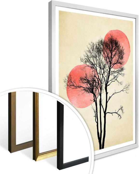 Produktbild Trenddeko Sonne und Mond hinter dem Baum (30 x 40 cm)