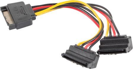 Actual product image Lanberg CA-SASA-10CU-0015 SATA cable 0.15 m SATA 15-pin 2 x SATA 15-pin Black