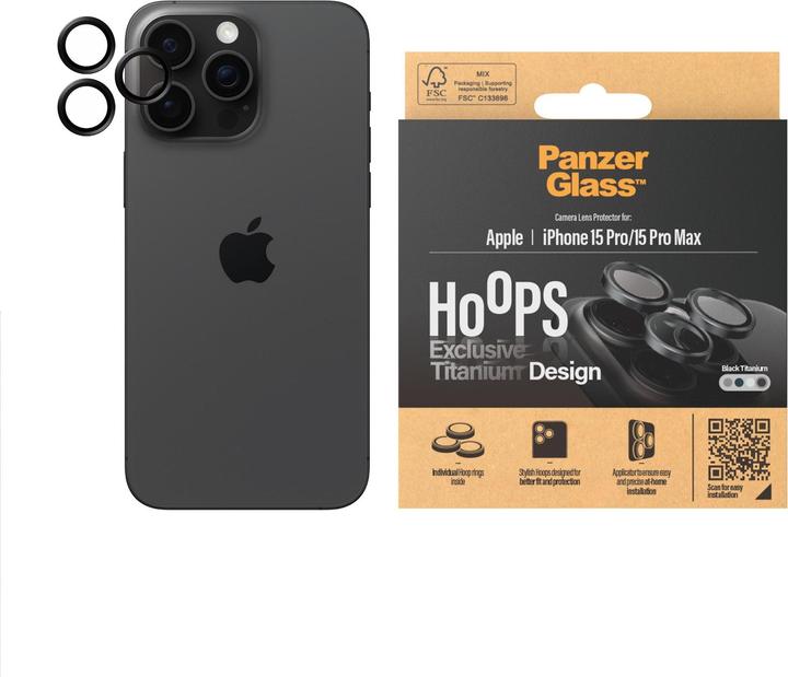 Actual product image PanzerGlass Hoops Camera Lens Protector (1 Piece, Apple iPhone 15 Pro, Apple iPhone 15 Pro Max)