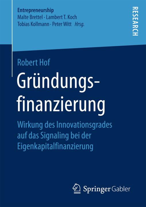 Actual product image Gründungsfinanzierung (Robert Hof, 2016)