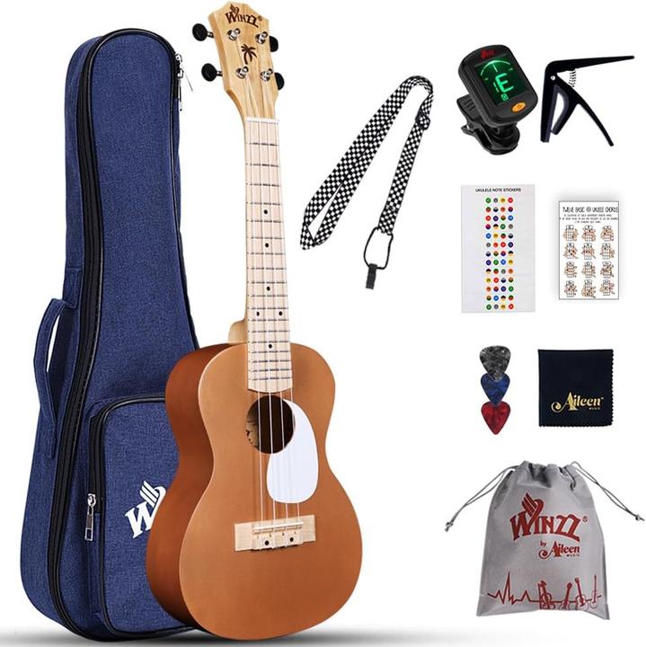 Winzz Konzert-Ukulele-Set mit Zubehör (Acoustique, Adultes)