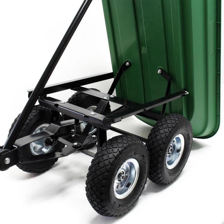 Actual product image Wiltec Dump Cart, Capacity 50l, max. load 200kg, Garden Trolley Tipper Trailer Wheelbarrow