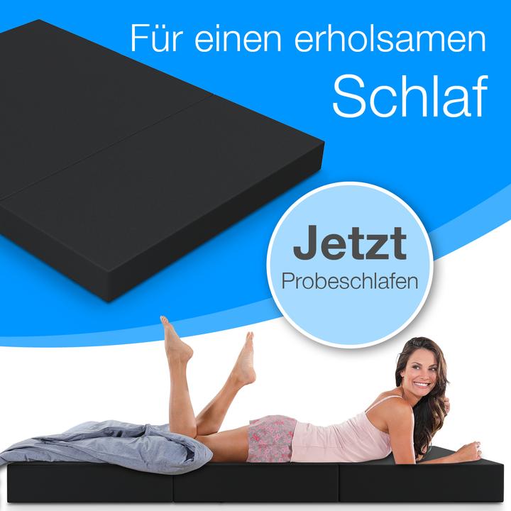 Produktbild Bestschlaf Klappmatratze, 3-teilige Faltmatratze, Reisebett, Gästematratze (140 x 195 cm, Schaumstoffkern)