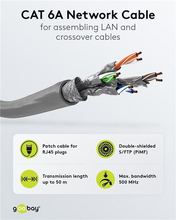 Productafbeelding Goobay Netwerkkabel (S/FTP, CAT6a, 305 m)