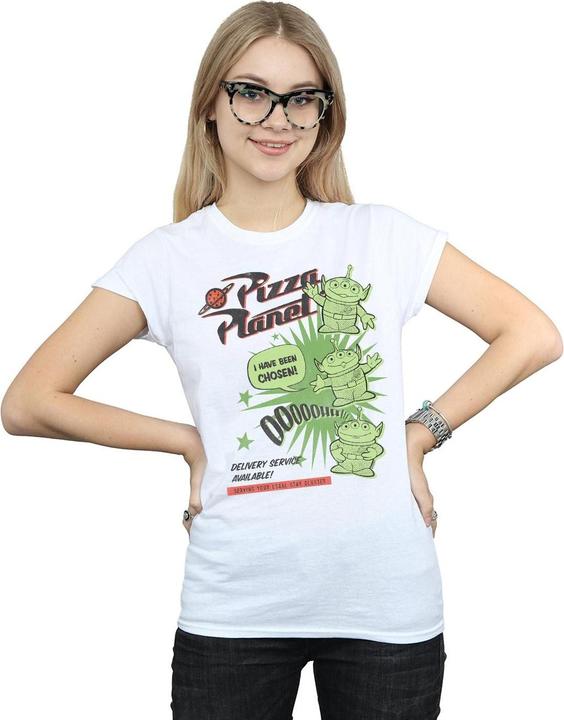Actual product image Disney Womens/Ladies Toy Story 4 Pizza Planet Little Green Men Cotton T-Shirt (L)