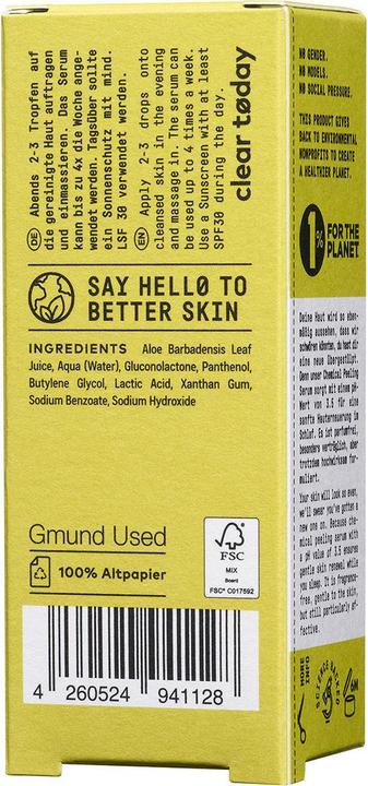 Valori nutrizionali e ingredienti Nø Cosmetics clear tøday Chemical Peeling Serum (20 ml)