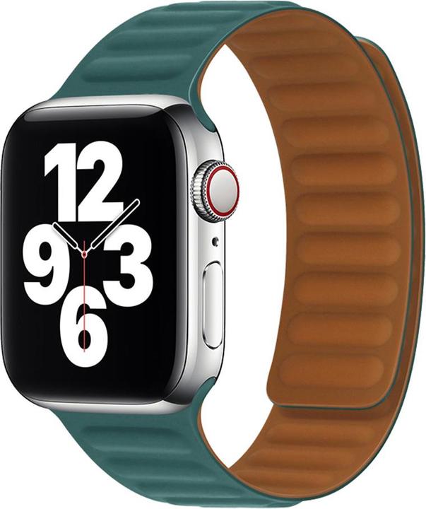 Techsuit - Watchband (W035) - Apple Watch 1/2/3/4/5/6/7/8/9/10/SE/SE 2 (38/40/41/42mm) - Turquoise (Silikon, Magnet)